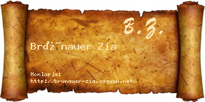 Brünauer Zia névjegykártya